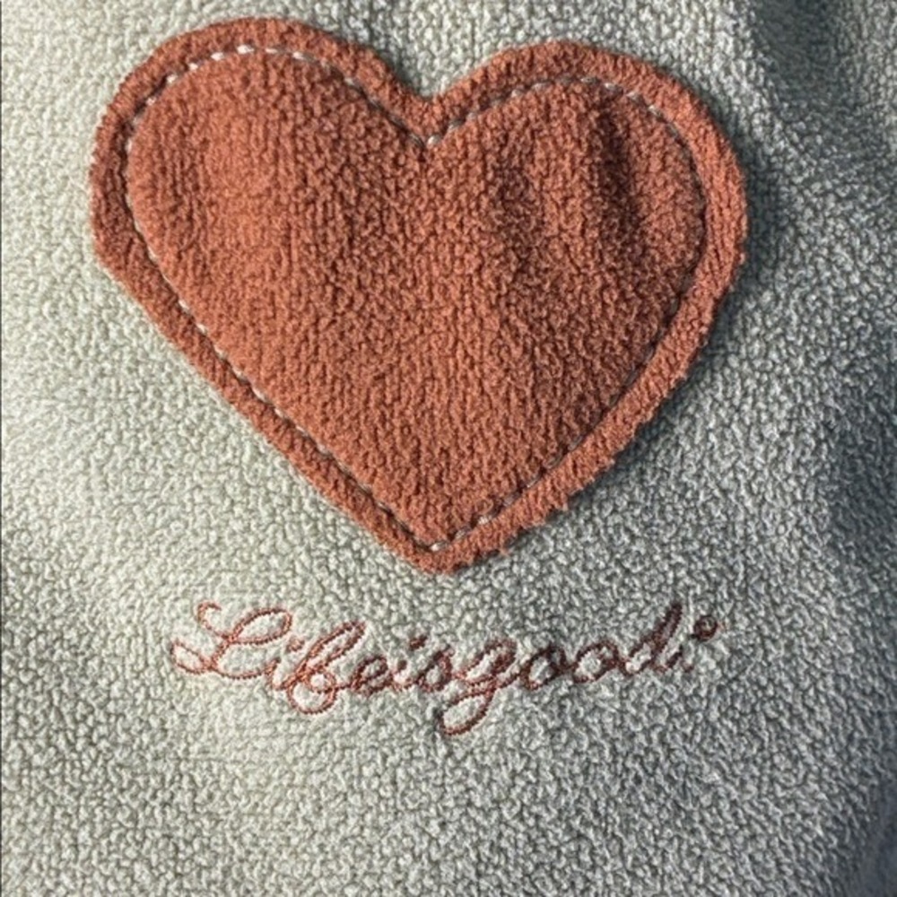 LIFE IS GOOD Women Small Sage Green Quarter Zip Pullover‎ Cozy Fleece Sweatshirt - Picture 4 of 10